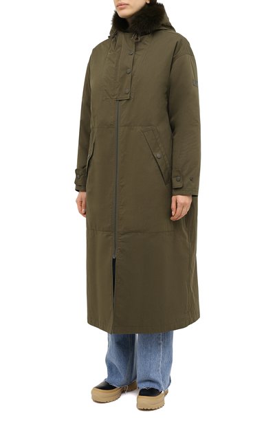 Парка с меховой отделкой YS ARMY PARIS хаки цвета по цене 221000 руб., арт. 21WFM03320A02X, фото 4 Парка с меховой отделкой YS ARMY PARIS, арт. 21WFM03320A02X, фото 4