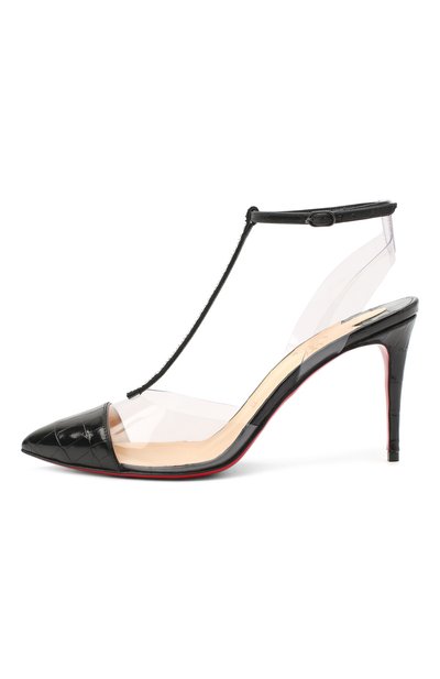 Туфли nosy strass 85 CHRISTIAN LOUBOUTIN, арт. nosy strass 85 pvc/croco lucido/suede, фото 3