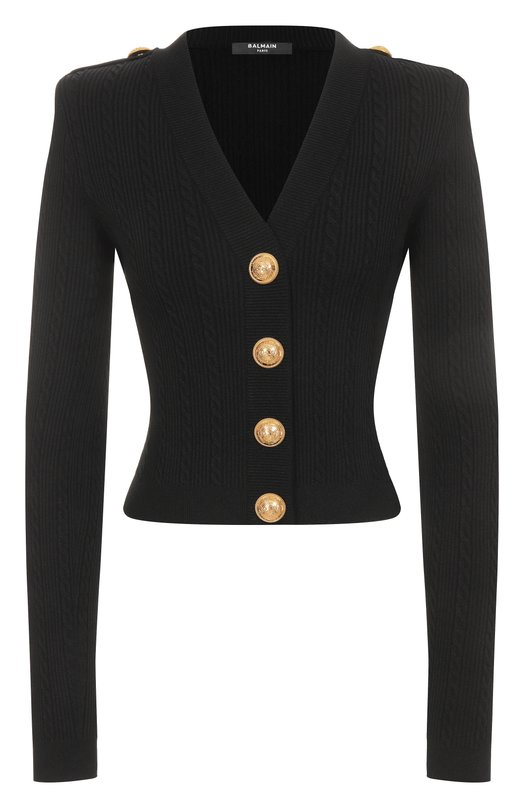 Кардиган из вискозы Balmain FF1KL245/KI50 Чёрный FF1KL245/KI50