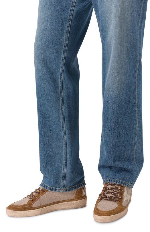 Комбинированные кеды Ball Star Golden Goose Deluxe Brand GMF00117.F007947 Коричневый  GMF00117.F007947 Фото 3