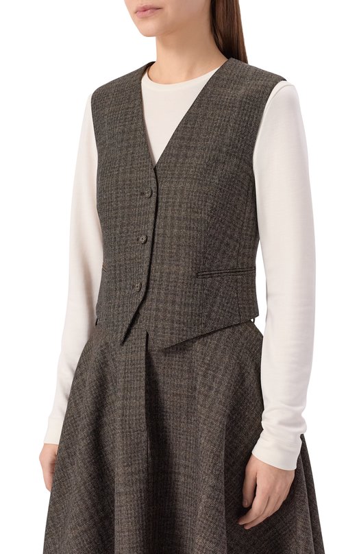 Шерстяной жилет Officine Generale W25WTLG404 Коричневый  W25WTLG404 Фото 3