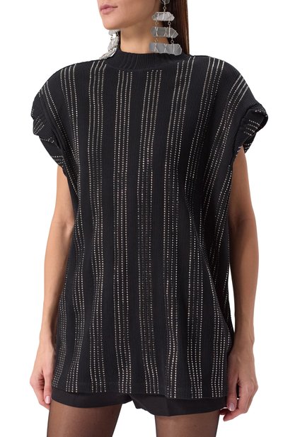 Футболка с отделкой стразами THE ATTICO, арт. 247WCA359, фото 3