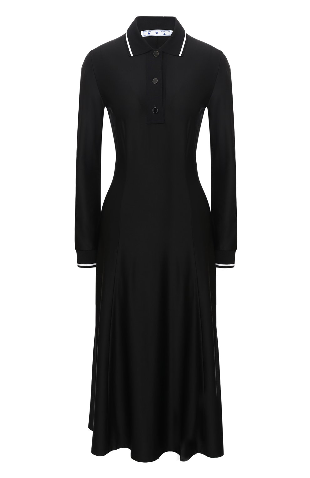 Платье из вискозы OFF-WHITE черно-белого цвета по цене 114500 руб., арт. 0WDB251E20FAB0011001, фото 1 Платье из вискозы OFF-WHITE, арт. 0WDB251E20FAB0011001, фото 1