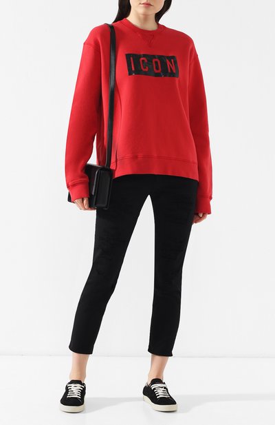 Хлопковый пуловер DSQUARED2 красного цвета по цене 41900 руб., арт. S75GU0195/S25030, фото 2 Хлопковый пуловер DSQUARED2, арт. S75GU0195/S25030, фото 2