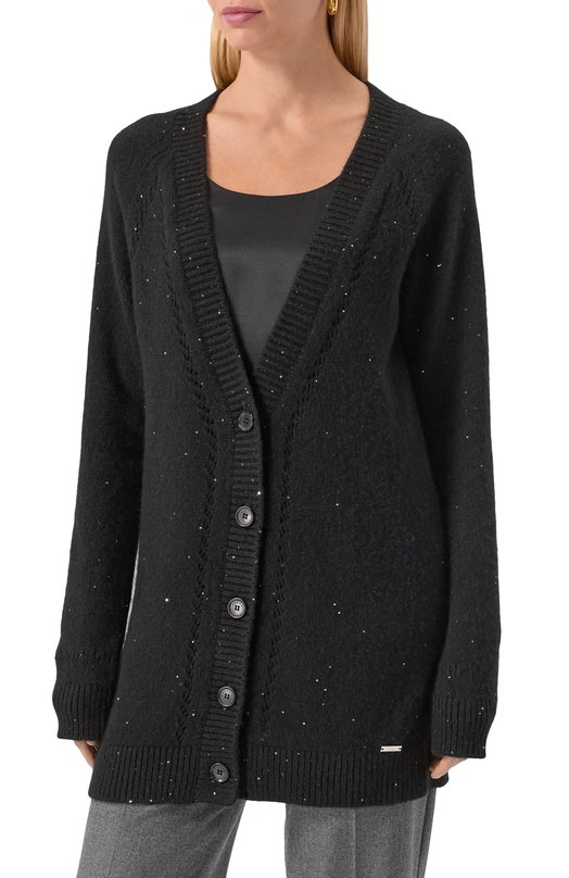 Кардиган из кашемира и шелка Kiton D60701BLACK Чёрный  D60701BLACK Фото 3
