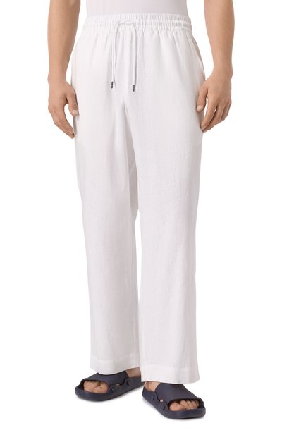 Брюки изо льна и вискозы EMPORIO ARMANI белого цвета по цене 19050 руб., арт. EM000586/AF12356, фото 3 Брюки изо льна и вискозы EMPORIO ARMANI, арт. EM000586/AF12356, фото 3