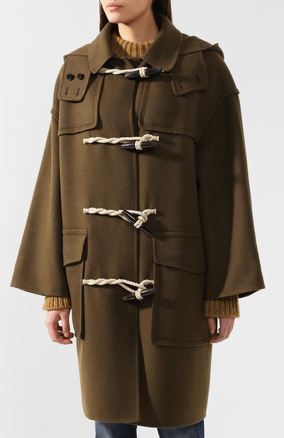Кашемировое пальто BOTTEGA VENETA зеленого цвета по цене 675000 руб., арт. 545160/VD0D2, фото 3 Кашемировое пальто BOTTEGA VENETA, арт. 545160/VD0D2, фото 3