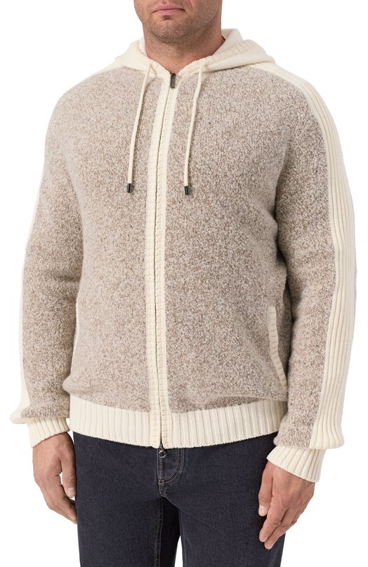 Кардиган из шерсти и кашемира Stefano Ricci K404001FCR/F25361/60 Бежевый  K404001FCR/F25361/60 Фото 3