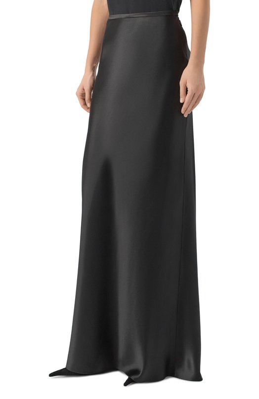 Атласная юбка Saint Laurent 845050/Y7G27 Чёрный  845050/Y7G27 Фото 3