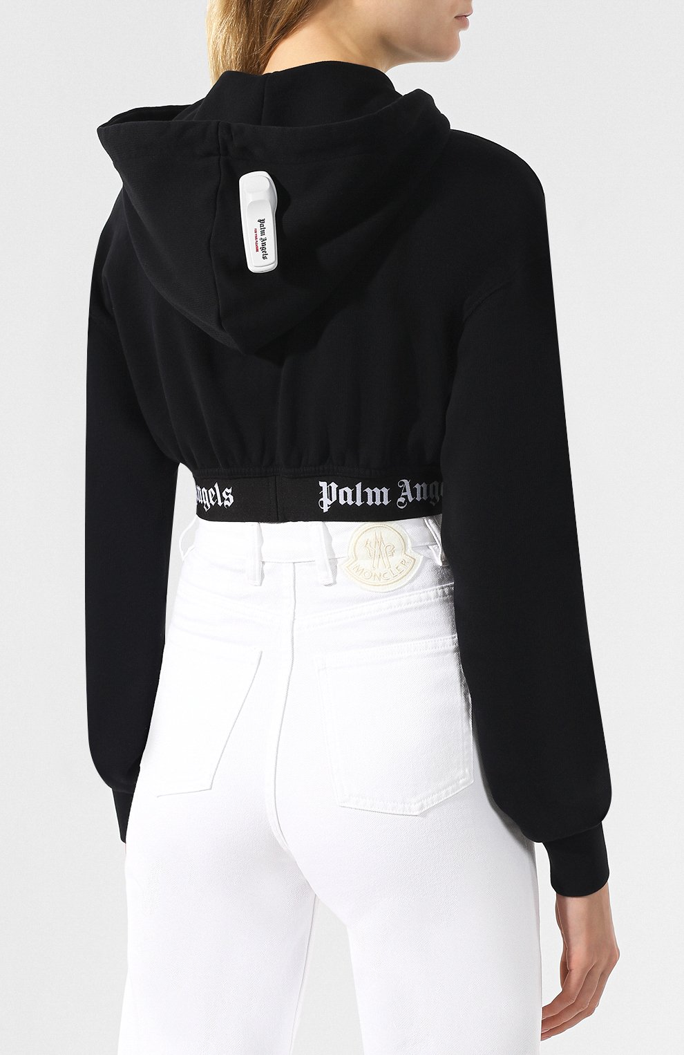 Хлопковое худи PALM ANGELS черно-белого цвета по цене 43900 руб., арт. PWBB012R194410011001, фото 4 Хлопковое худи PALM ANGELS, арт. PWBB012R194410011001, фото 4