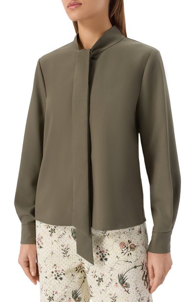 Блузка SELF-PORTRAIT хаки цвета по цене 49950 руб., арт. PF25016TG, фото 3 Блузка SELF-PORTRAIT, арт. PF25016TG, фото 3