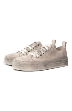 Женские замшевые кеды nono ANN DEMEULEMEESTER бежевого цвета, арт. B0012569/LT147 | Фото 1 (Драгоценные камни: Проставлено; Материал внешний: Натуральная кожа, Замша; Подошва: Платформа; Материал внутренний: Натуральная кожа; Материал сплава: Проставлено; Стили: Гранж; Кросс-КТ: Низкие; Материал утеплителя: Без утеплителя)