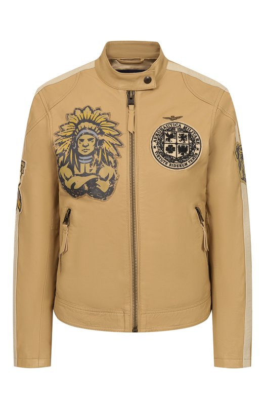 Кожаная куртка Aeronautica Militare 251PN6044DPL263 Бежевый 251PN6044DPL263
