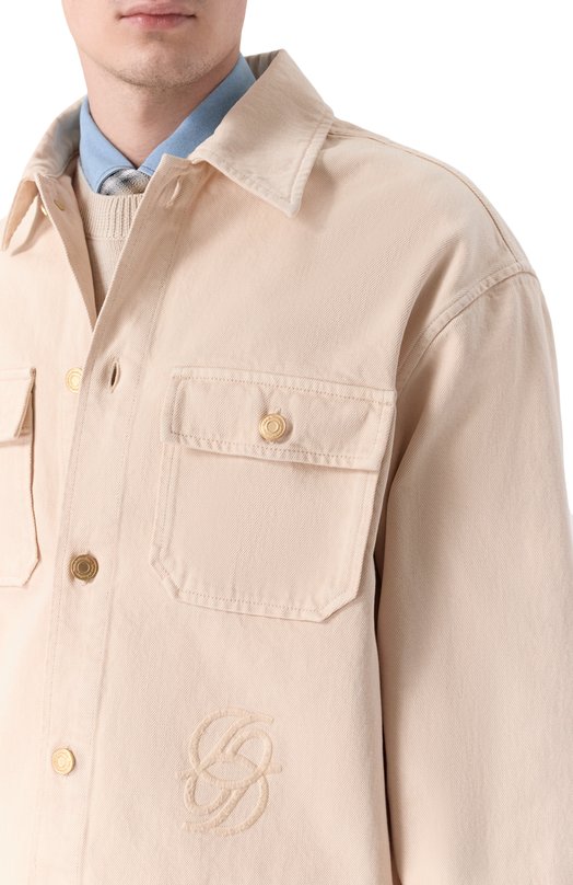 Джинсовая рубашка Drole De Monsieur J-JT269-C0243-SD Бежевый  J-JT269-C0243-SD Фото 5