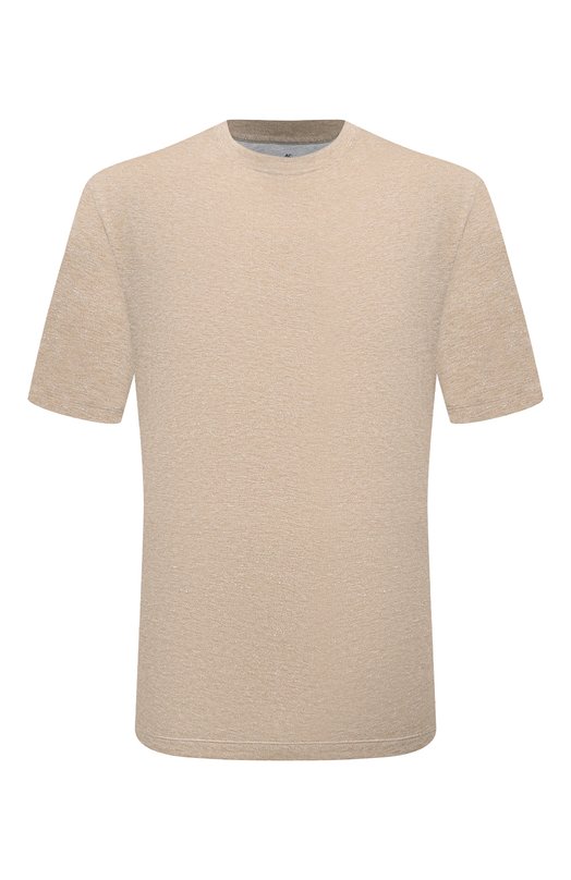 Футболка изо льна и хлопка Brunello Cucinelli MW8351308 Бежевый MW8351308