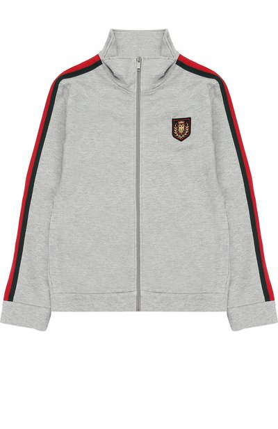 Спортивный кардиган на молнии с контрастной отделкой и нашивкой GUCCI, арт. 455141/X5H93, фото 1