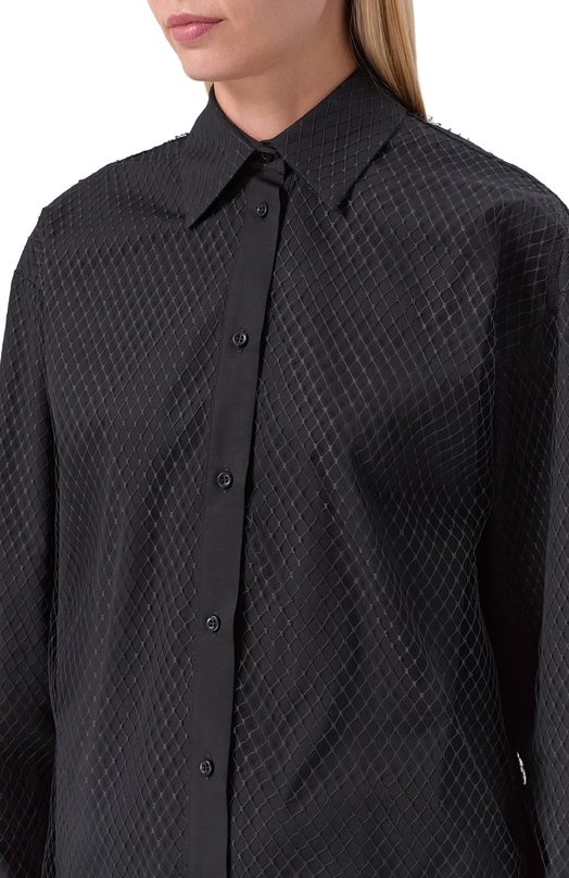 Хлопковая рубашка MSGM 3941MDE16X/257602 Чёрный  3941MDE16X/257602 Фото 5