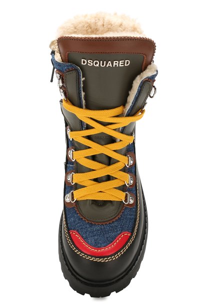 Кожаные ботинки с меховой отделкой DSQUARED2, арт. 62452/36-41, фото 4