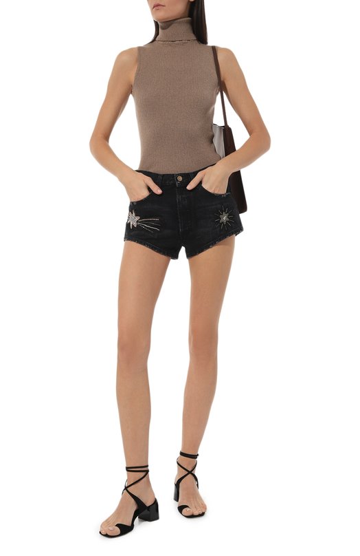 Джинсовые шорты Alanui Чёрный, фото 2