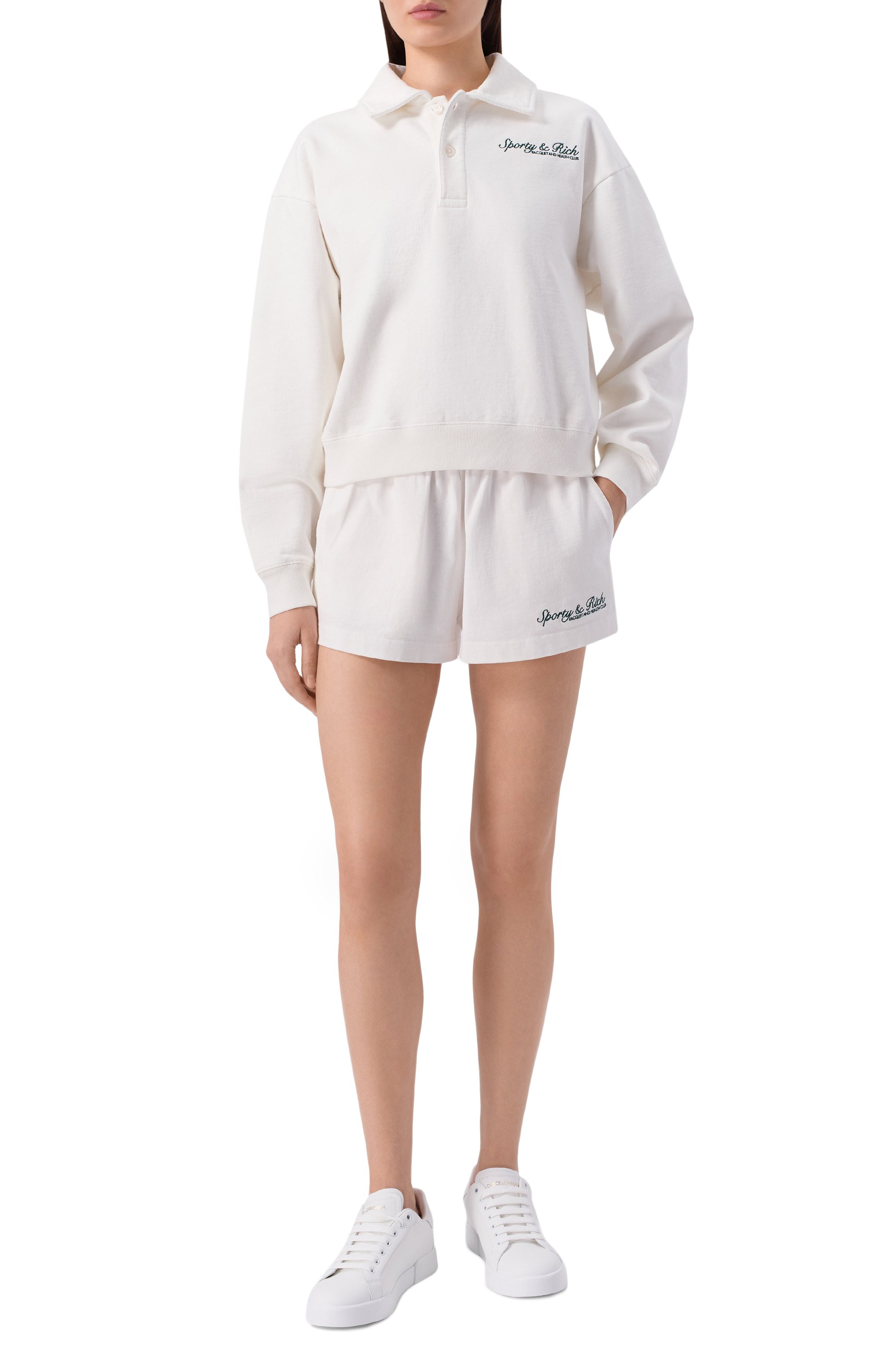 Хлопковые шорты SPORTY AND RICH, арт. SH03761325WH01, фото 2