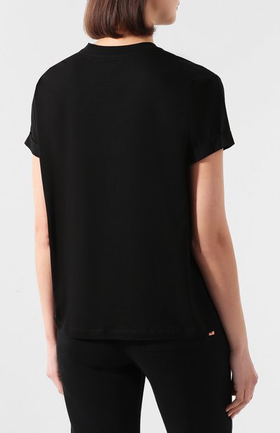 Хлопковая футболка STELLA MCCARTNEY черного цвета по цене 33150 руб., арт. 457142/SIW20, фото 4 Хлопковая футболка STELLA MCCARTNEY, арт. 457142/SIW20, фото 4