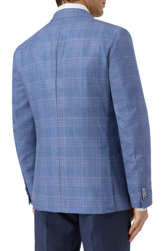 Пиджак из шерсти и шелка Zegna 10FP20/759032A7 Синий  10FP20/759032A7 Фото 5