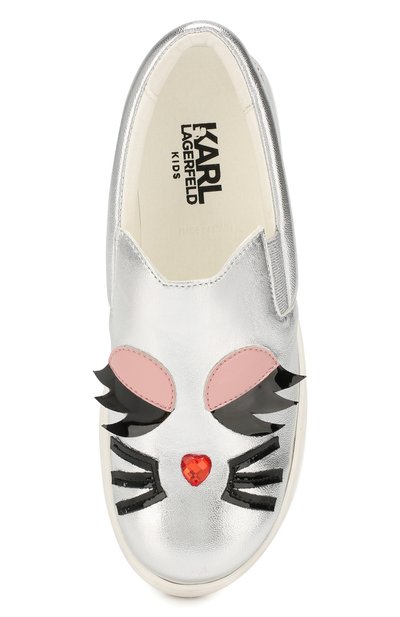 Кожаные слипоны KARL LAGERFELD KIDS, арт. Z19032, фото 4