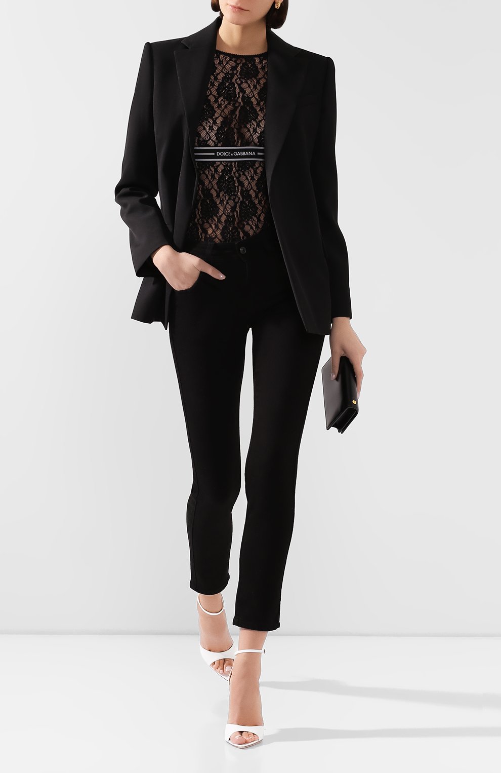 Топ DOLCE & GABBANA черного цвета по цене 74700 руб., арт. F74F7T/FLMPS, фото 2 Топ DOLCE & GABBANA, арт. F74F7T/FLMPS, фото 2