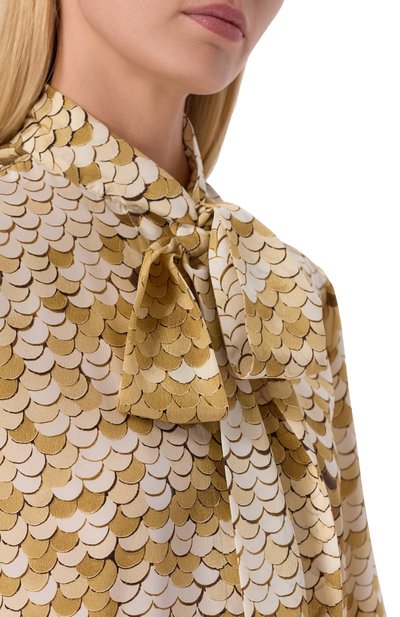 Шелковая блузка MOSCHINO бежевого цвета по цене 99500 руб., арт. V0218/5556, фото 5 Шелковая блузка MOSCHINO, арт. V0218/5556, фото 5