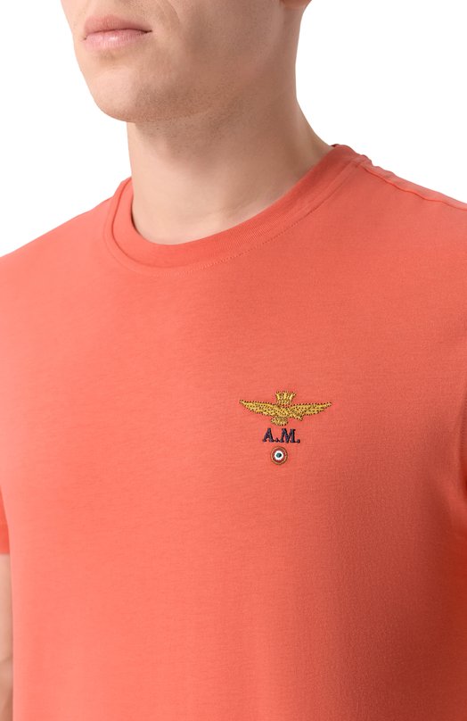 Хлопковая футболка Aeronautica Militare TS1580UJ00372_001 Оранжевый  TS1580UJ00372_001 Фото 5