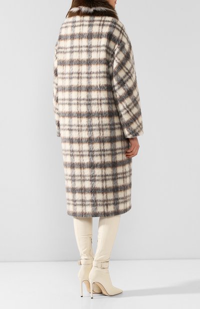 Шерстяное пальто с меховой подкладкой COLOR TEMPERATURE, арт. fw18ct14, фото 4