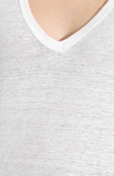 Льняная футболка ISABEL MARANT ETOILE белого цвета по цене 15150 руб., арт. TS0377-00M004E/KRANGER, фото 5 Льняная футболка ISABEL MARANT ETOILE, арт. TS0377-00M004E/KRANGER, фото 5