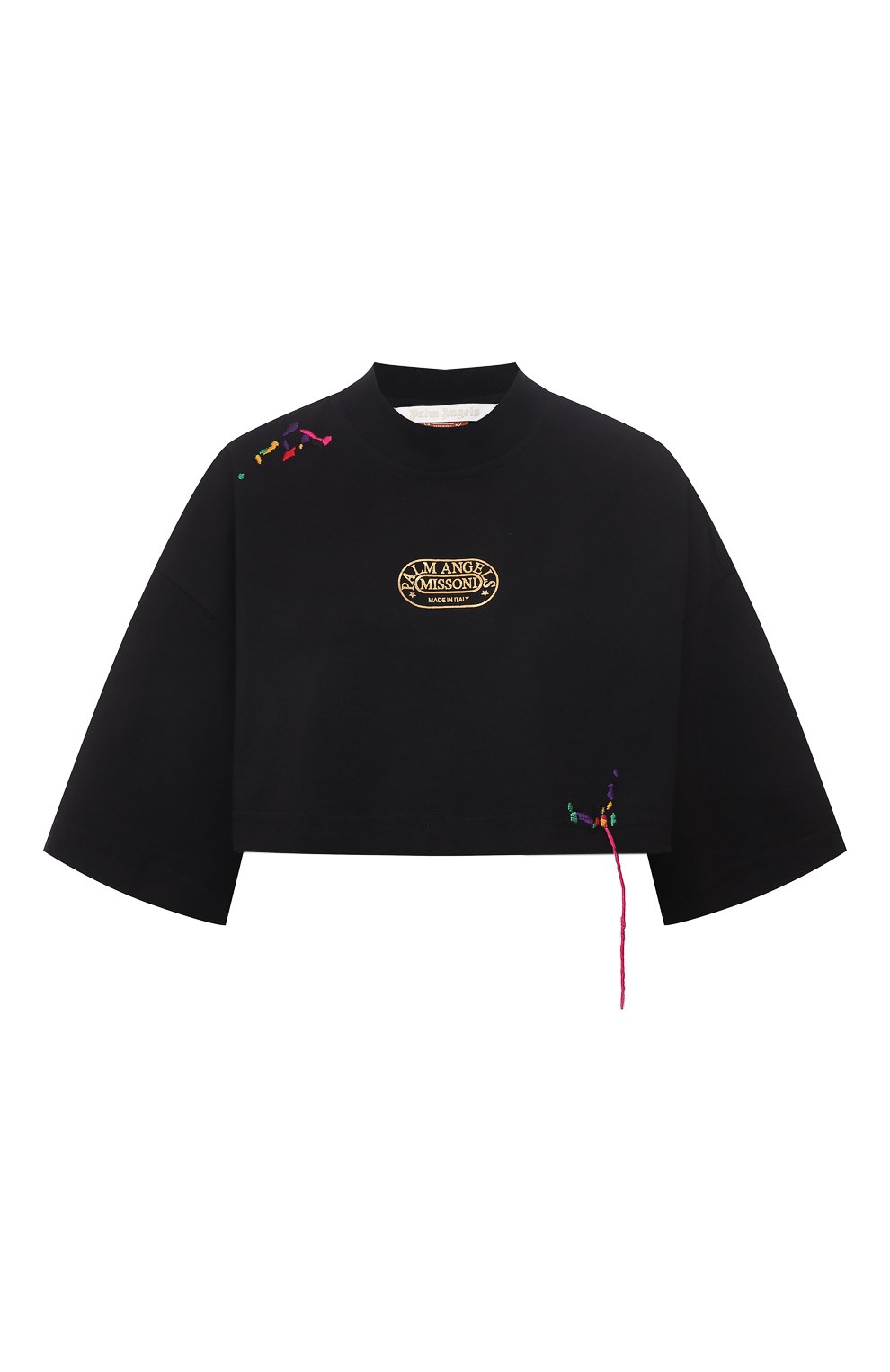 Хлопковая футболка palm angels x missoni PALM ANGELS черного цвета по цене 31650 руб., арт. PWAA040F21JER0011018, фото 1 Хлопковая футболка palm angels x missoni PALM ANGELS, арт. PWAA040F21JER0011018, фото 1