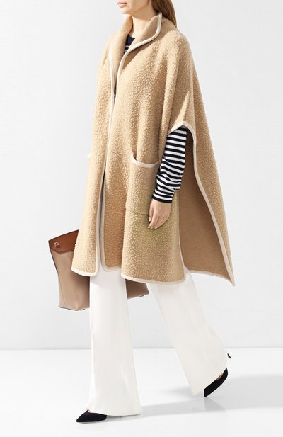 Шерстяное пончо BURBERRY бежевого цвета по цене 167500 руб., арт. 8007231, фото 2 Шерстяное пончо BURBERRY, арт. 8007231, фото 2