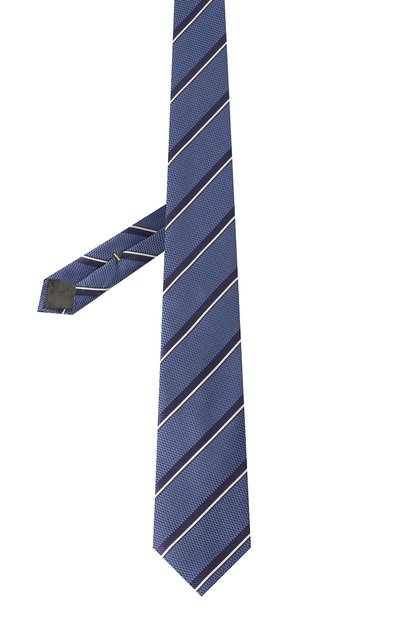 Шелковый галстук CANALI синего цвета по цене 17600 руб., арт. 18/HJ03665, фото 3 Шелковый галстук CANALI, арт. 18/HJ03665, фото 3