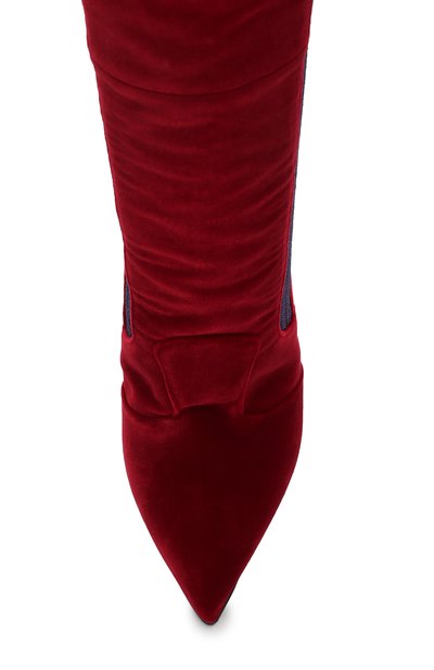 Бархатные ботфорты с вязаной отделкой на шпильке FENDI, арт. 8W6620/A02G, фото 5