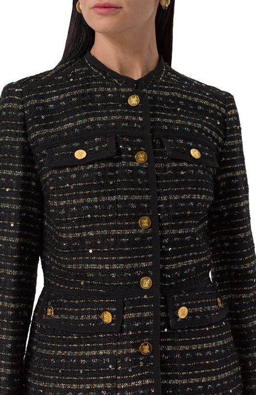 Твидовый жакет Giambattista Valli 25FWPVCA6034/03LIN Чёрный  25FWPVCA6034/03LIN Фото 5