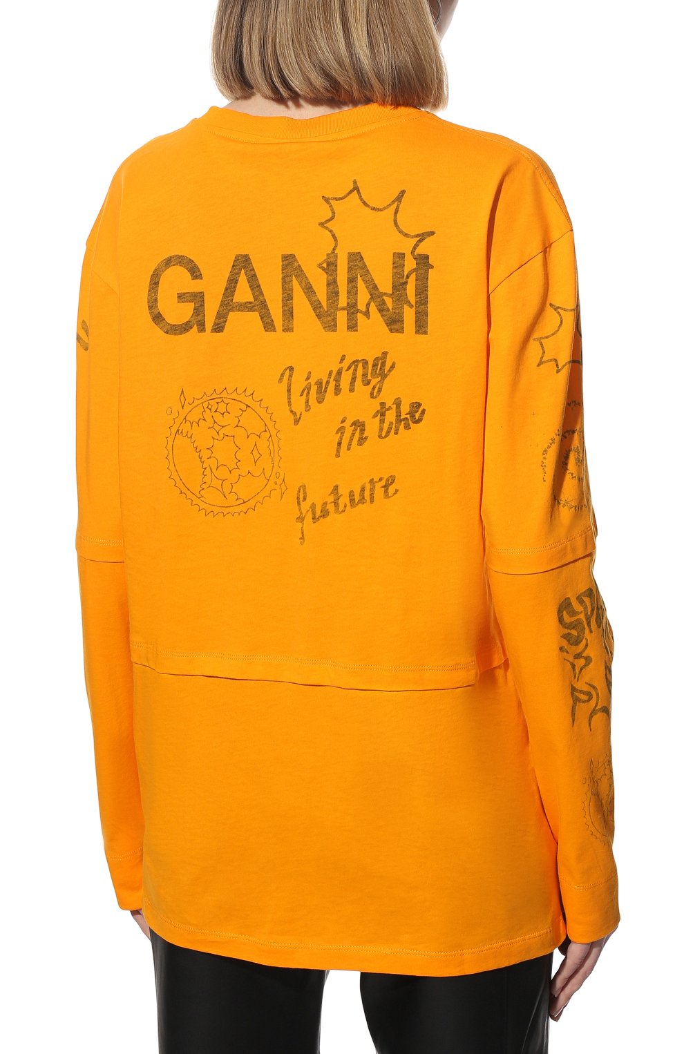 Хлопковый лонгслив GANNI, арт. T3157, фото 4