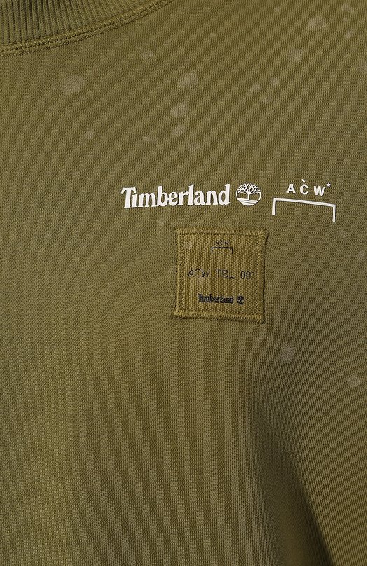 Хлопковый свитшот A-COLD-WALL* x Timberland A-COLD-WALL Зелёный, фото 5