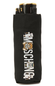 Женский складной зонт MOSCHINO черного цвета, арт. 8123-SUPERMINI | Фото 4 (Материал: Металл, Текстиль, Синтетический материал; Нос: Не проставлено; Материал сплава: Проставлено)