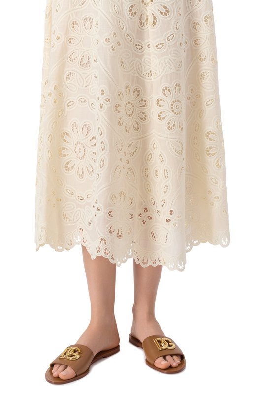 Кожаные шлепанцы Bianca Dolce & Gabbana CQ0619/AW576 Коричневый  CQ0619/AW576 Фото 3