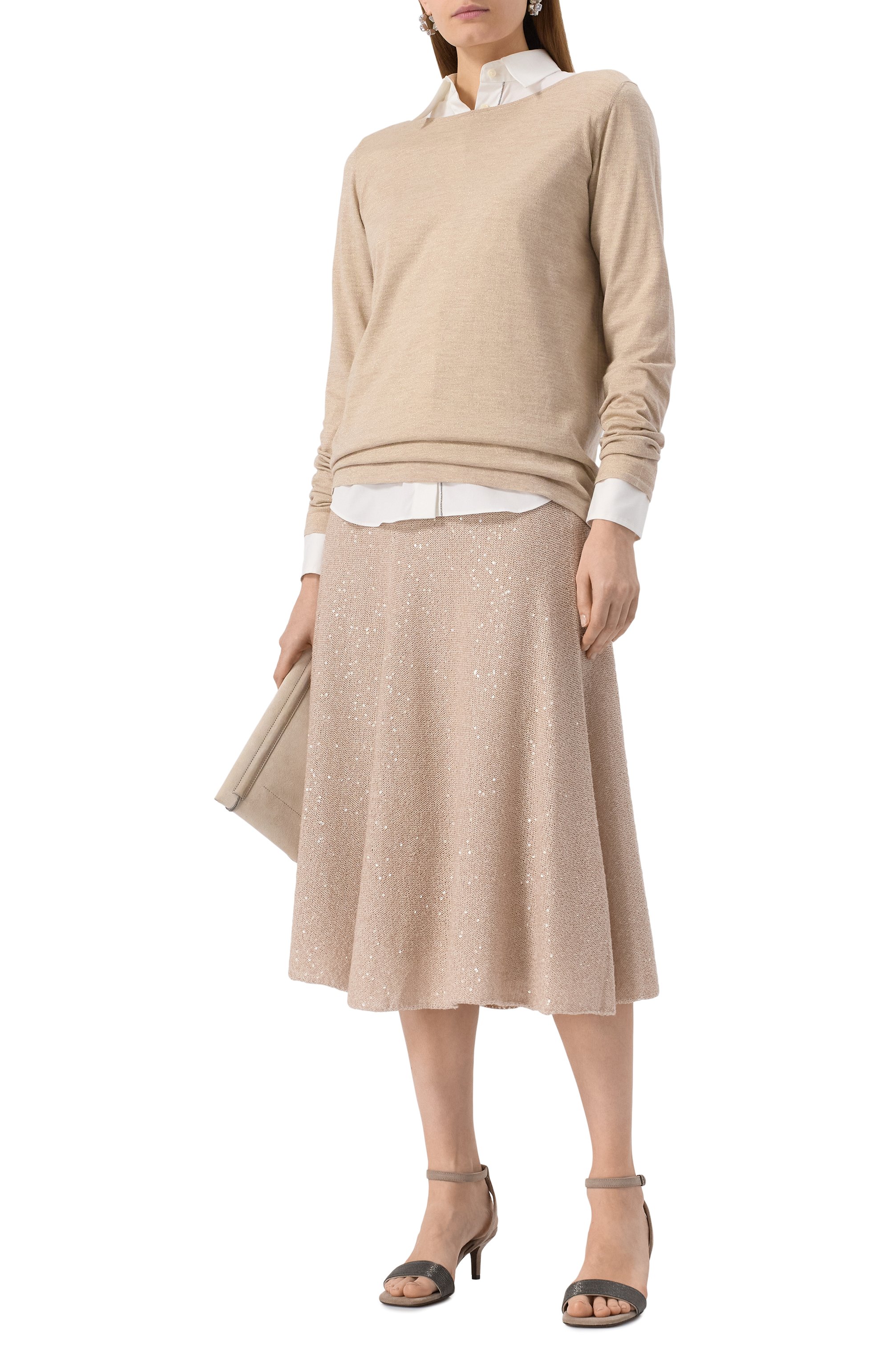 Юбка изо льна и кашемира BRUNELLO CUCINELLI, арт. MDJ547689, фото 2