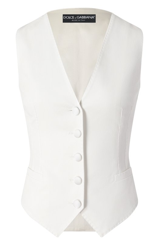 Жилет из хлопка и шелка Dolce & Gabbana F79H5T/GDCDD Белый F79H5T/GDCDD