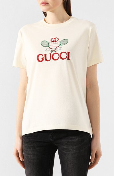 Хлопковая футболка GUCCI, арт. 580762/XJBHP, фото 3