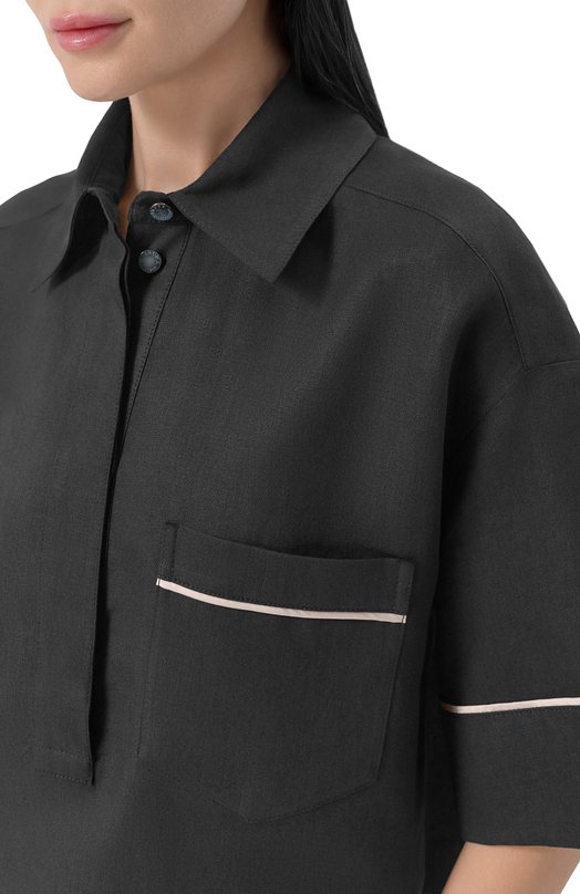Льняная рубашка Agnona TD1109E/U3049E Чёрный  TD1109E/U3049E Фото 5