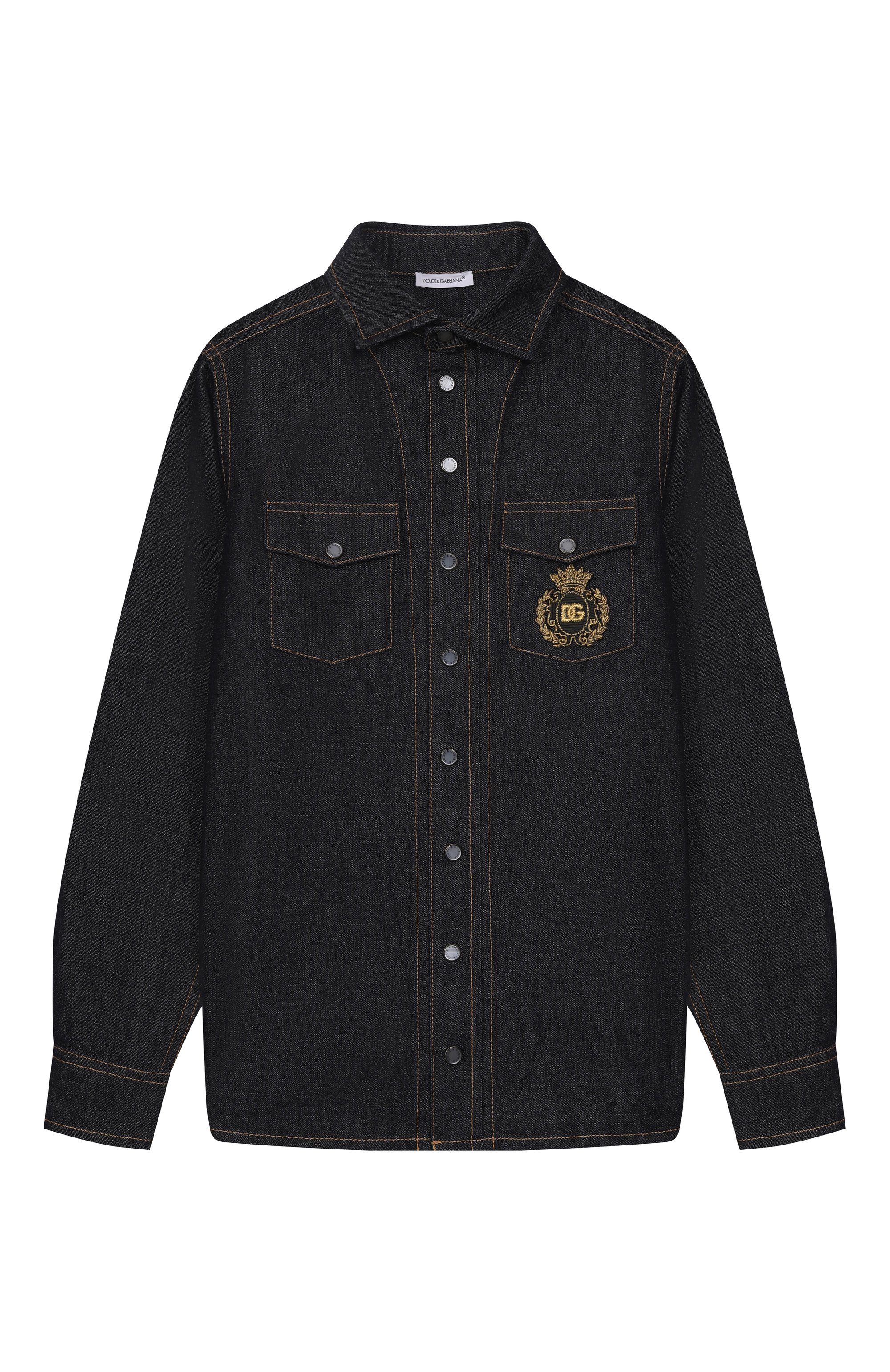 Джинсовая рубашка DOLCE & GABBANA темно-синего цвета по цене 55200 руб., арт. L44S34/LDD12/8-14, фото 1 Джинсовая рубашка DOLCE & GABBANA, арт. L44S34/LDD12/8-14, фото 1