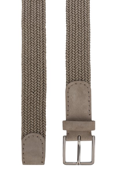 Льняной ремень с отделкой из замши LORO PIANA бежевого цвета по цене 49200 руб., арт. FAF2297, фото 2 Льняной ремень с отделкой из замши LORO PIANA, арт. FAF2297, фото 2