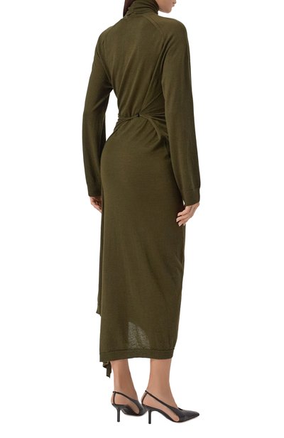 Платье из кашемира и шелка PETAR PETROV зеленого цвета по цене 176000 руб., арт. F25K1/SILK, фото 3 Платье из кашемира и шелка PETAR PETROV, арт. F25K1/SILK, фото 3