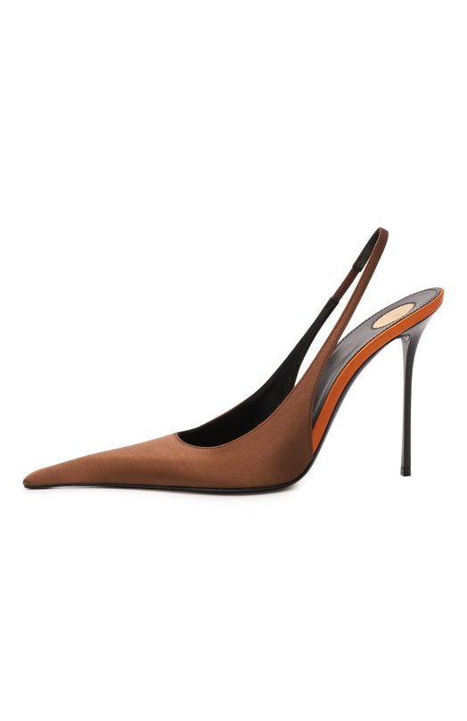 Текстильные туфли Amalia 110 Saint Laurent 850073/9QNA2 Коричневый  850073/9QNA2 Фото 4