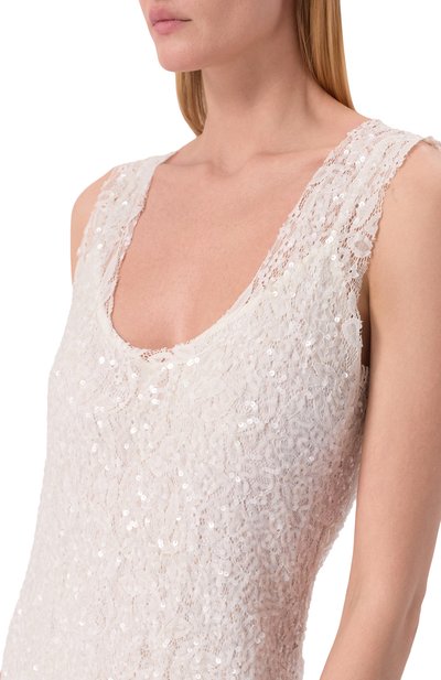Платье с отделкой пайетками P.A.R.O.S.H. кремового цвета по цене 98900 руб., арт. D722562/N00DLES, фото 4 Платье с отделкой пайетками P.A.R.O.S.H., арт. D722562/N00DLES, фото 4